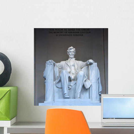 Statue of Abraham Lincoln in the Lincoln Memorial Wall Mural