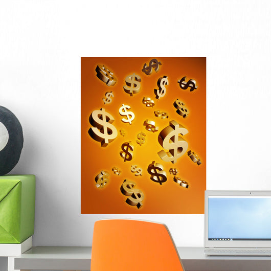 Dollar falling money concept Wall Mural