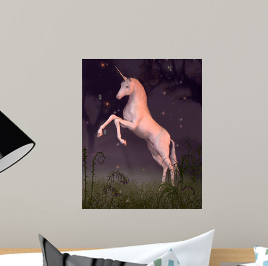 Unicorn Moonlit Forest Glade Wall Mural