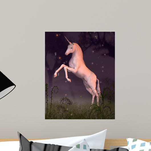 Unicorn Moonlit Forest Glade Wall Mural