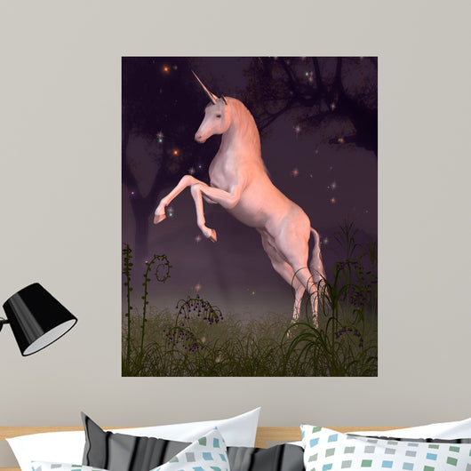 Unicorn Moonlit Forest Glade Wall Mural