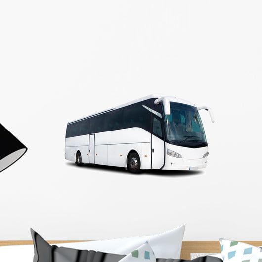 White Tour Bus Wall Decal