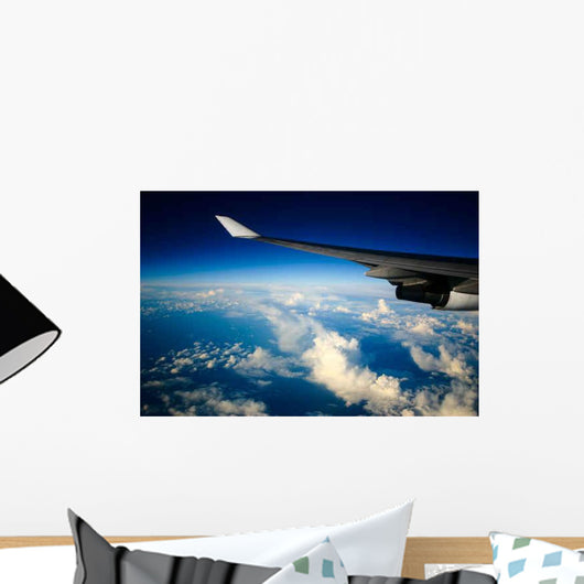 Airplane with Wing Wall Decal Design 1