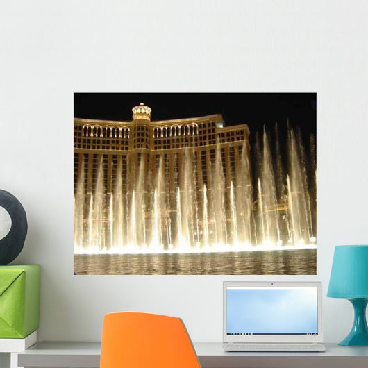 Bellagio Fountains at Night Wall Mural