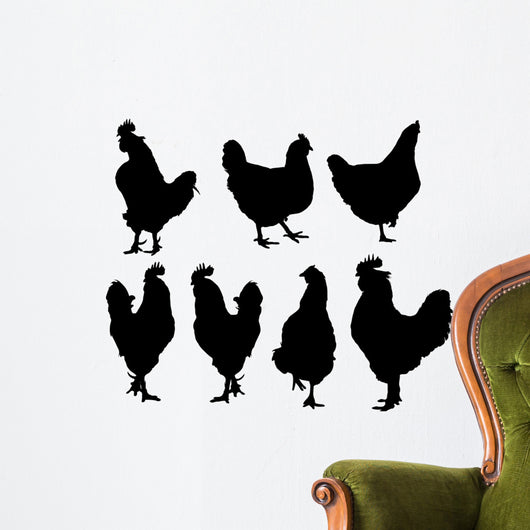 Hens and Roosters Set Wall Decal