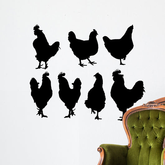 Hens and Roosters Set Wall Decal