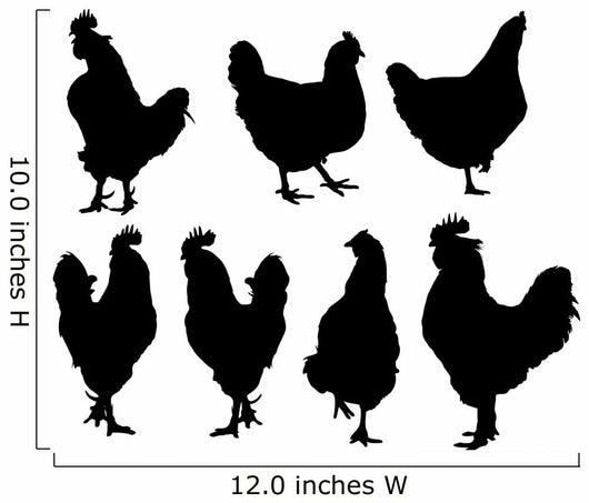 Hens and Roosters Set Wall Decal