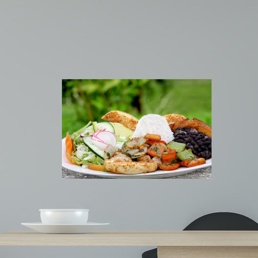 Casado - traditional food in Costa Rica Wall Mural