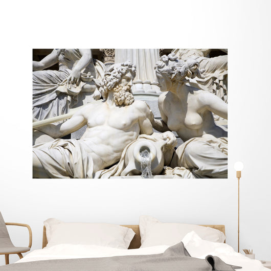 Vienna - detail from Athene fountain for the parliament Wall Mural