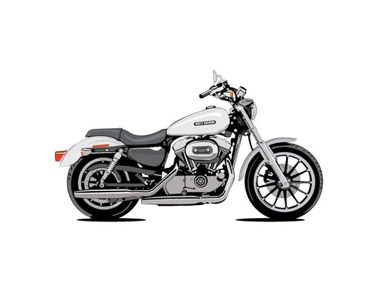 White Motorcycle Wall Decal
