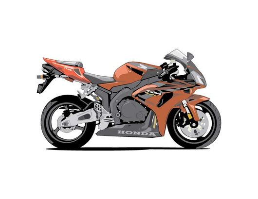 Orange Honda Motorcycle Wall Decal