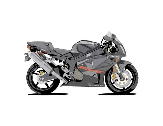 Black Honda Rvt Motorcycle Wall Decal