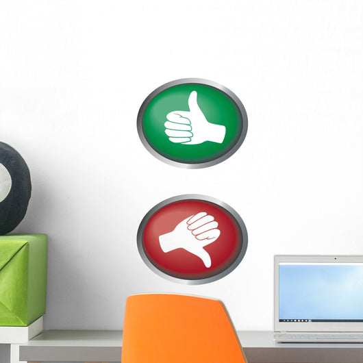 Button up and down Wall Decal