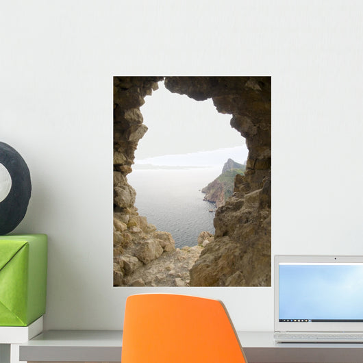 Window Old Stone Fortress Wall Decal