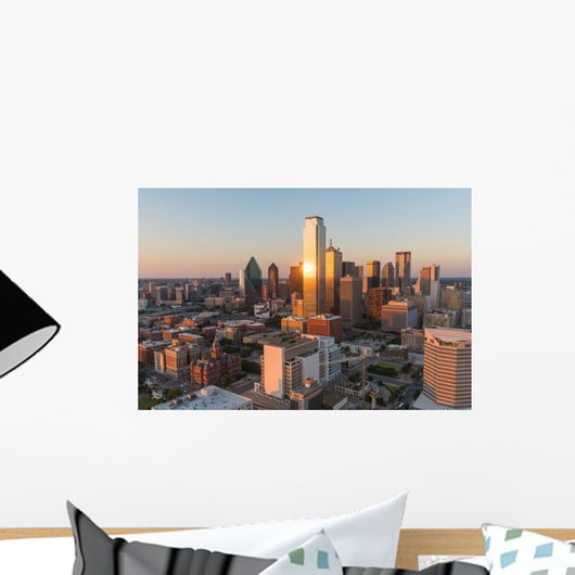 Dallas City Skyline Sunset Wall Decal