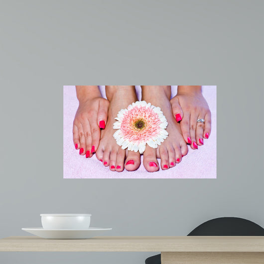 woman feet and hands Wall Mural