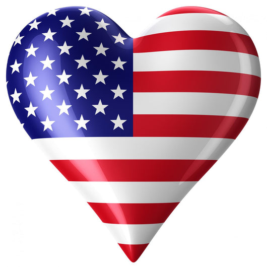 Heart with american flag Wall Decal