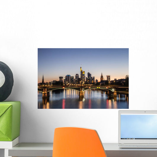 Frankfurt Skyline at Night Wall Decal