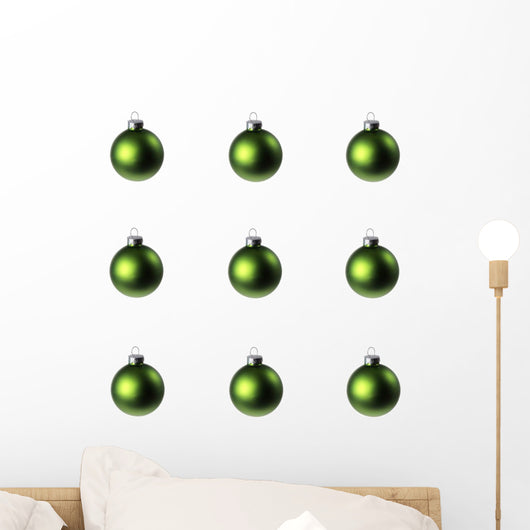 Green Christmas Ornament Wall Mural