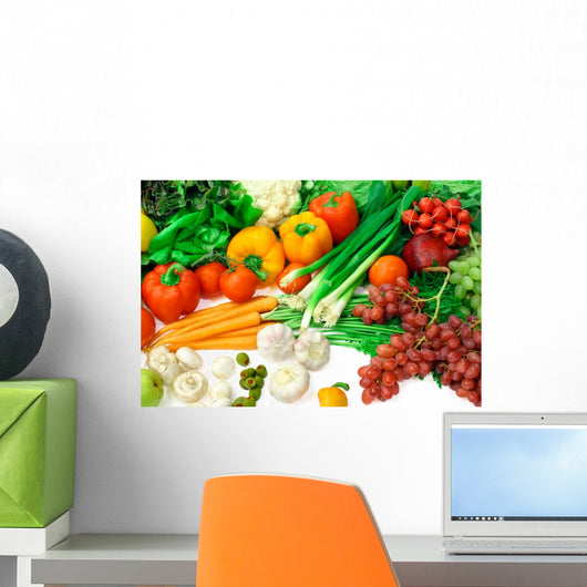 Vegetables and Fruits Arrangement Wall Mural
