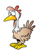 Cartoon Brown Chicken Wall Decal