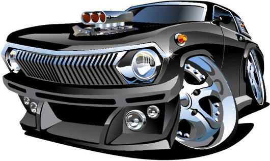 Cartoon Retro Hot Rod Wall Decal