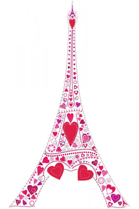 Love in Eiffel tower Wall Decal