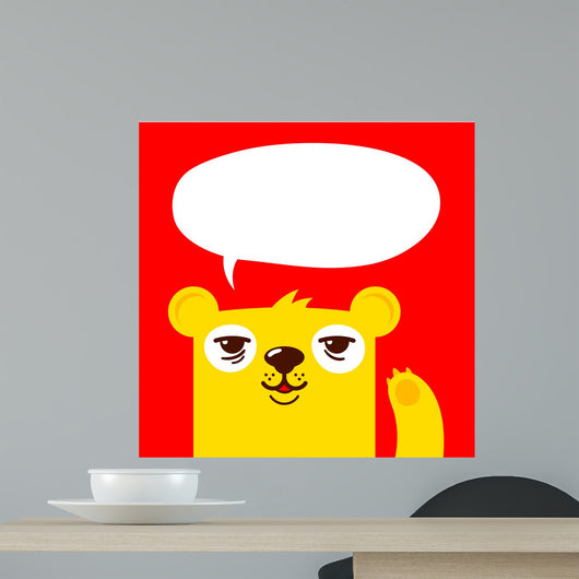 Cute Bear Waving with Wall Mural