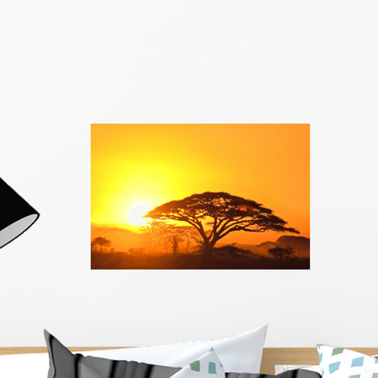Sunset in the serengeti Wall Mural