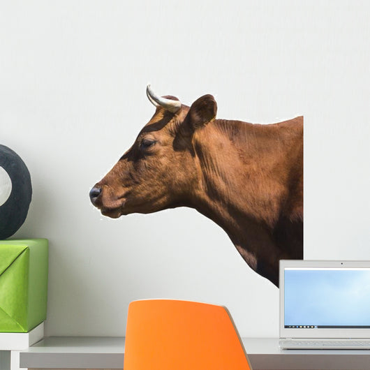 Brown Cow Head Wall Decal