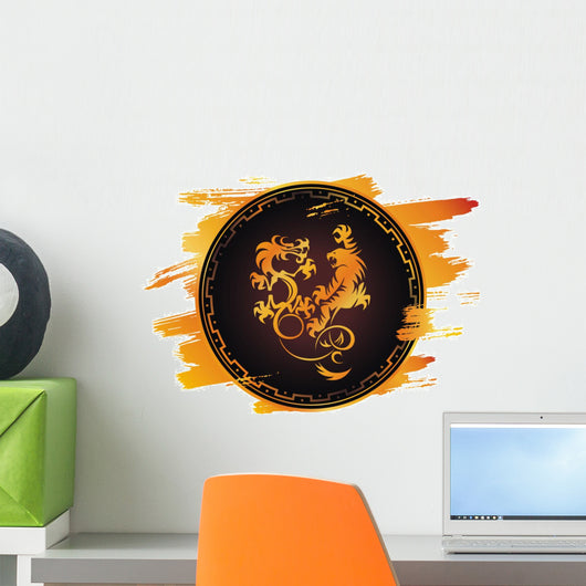 Dragon Vs Tiger Fight Wall Decal