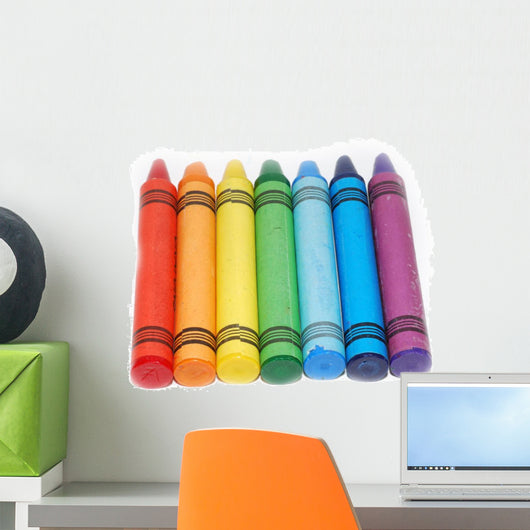Rainbow Colored Crayons Wall Mural