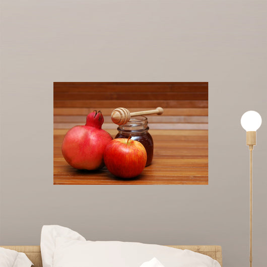 Jewish New Year Symbols Wall Mural