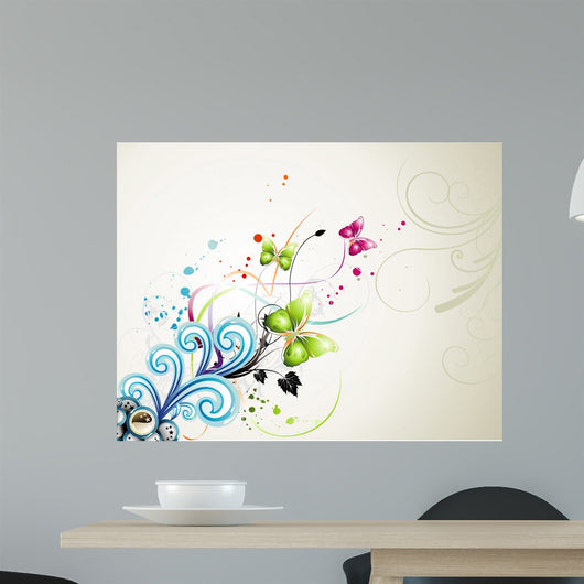 Vector Flower Illustration Wall Mural