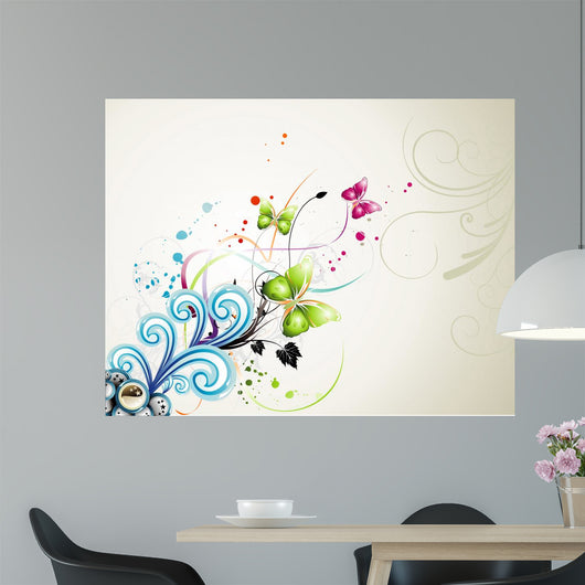 Vector Flower Illustration Wall Mural