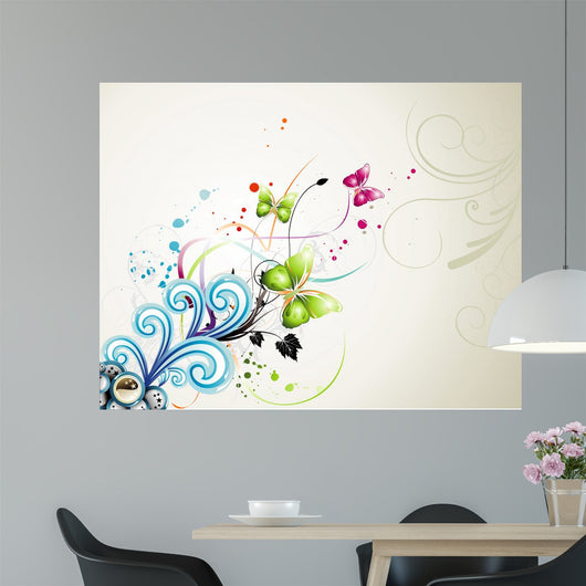 Vector Flower Illustration Wall Mural