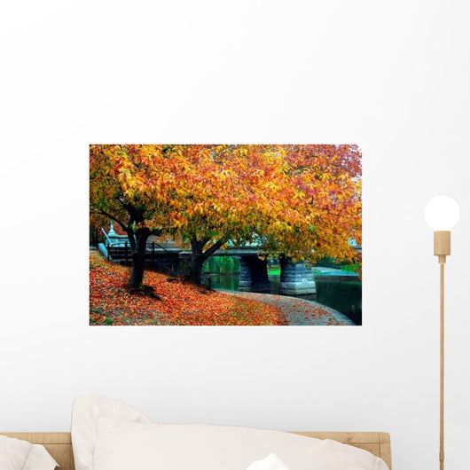 Autumn Boston Public Garden Wall Decal Design 2