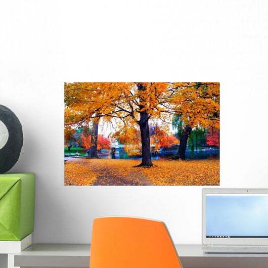Autumn Boston Public Garden Wall Decal Design 1