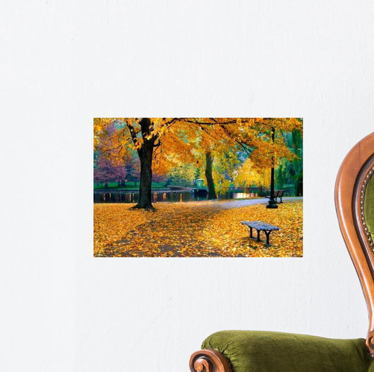Autumn Boston Public Garden Wall Mural
