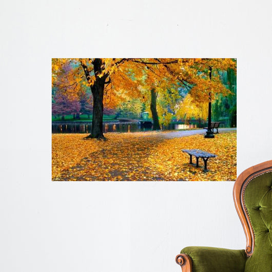 Autumn in Boston Public Garden Wall Mural