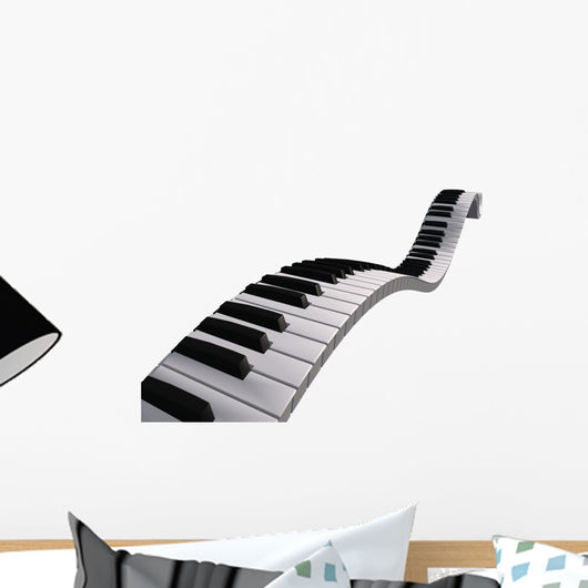 Piano keyboard floating Wall Decal