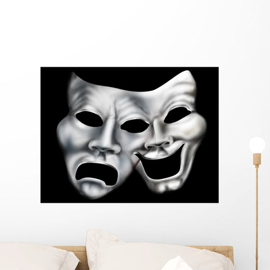 Merging theater masks Wall Mural