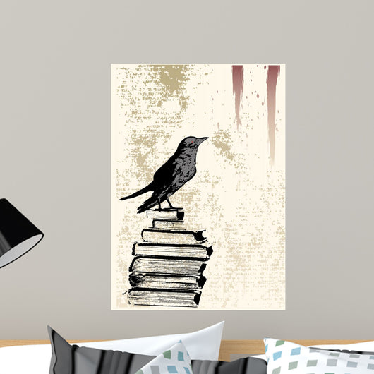 Raven Grunge Background Wall Mural