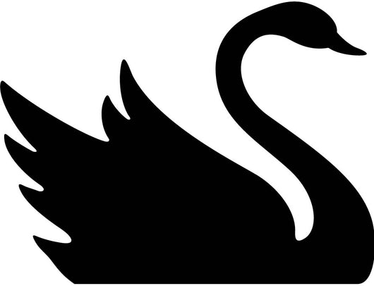 Swan Swimming Bird Silhouette Wall Decal
