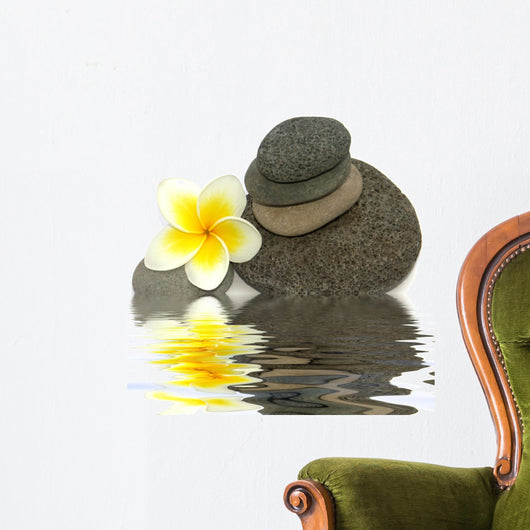 Composition With Pebbles and Frangipani Wall Decal