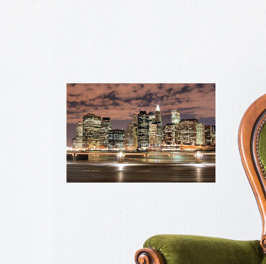 Manhattan Skyline Night Wall Mural