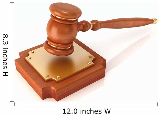 Wood Gavel 3D Illustration Wall Decal