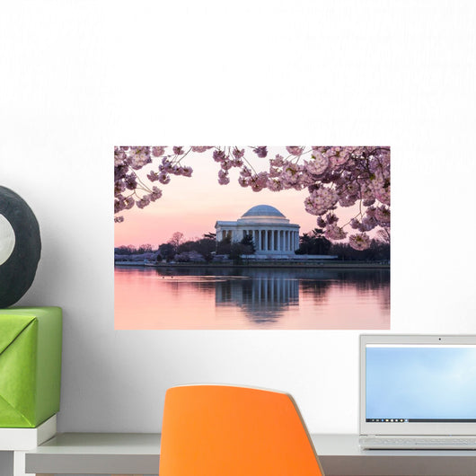 Cherry Blossom and Jefferson Monument Wall Decal