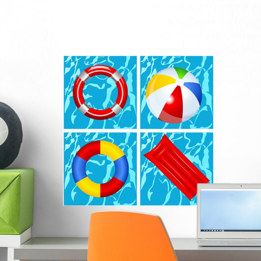 Toys in the swimming pool Wall Decal