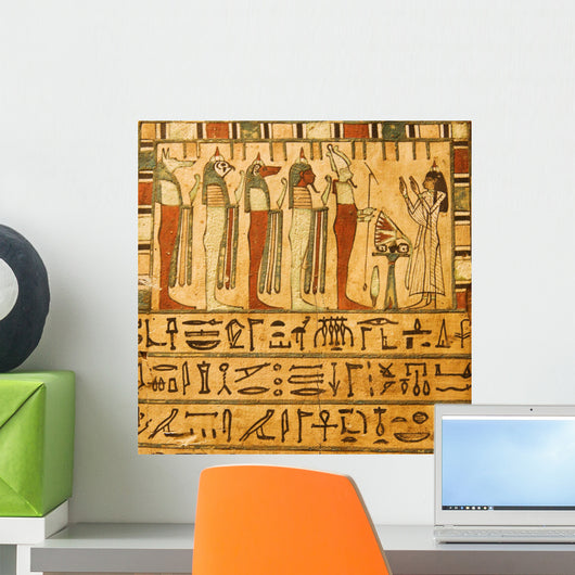 Ancient Egyptian Gods and Hieroglyphics Wall Mural